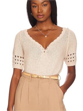 Free People Tan Knit Top